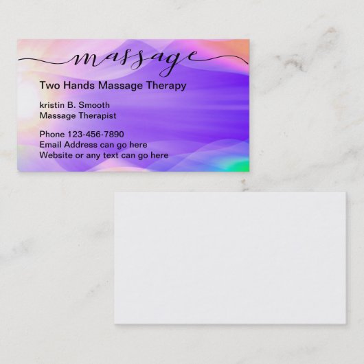 ビューティフルゼンマッサージセラピー 名刺 (正面/裏面)