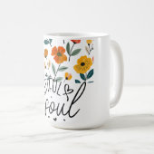 ビューティフルソウルフローラグラフィックデザイン 感動的 コーヒーマグカップ (正面右)