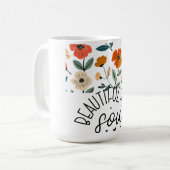 ビューティフルソウルフローラグラフィックデザイン 感動的 コーヒーマグカップ (正面左)