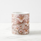 ビューティフルソフトピンクパステルフローラ コーヒーマグカップ (中央)