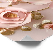 ビューティフルソフトピンクパステルフローラ ポスター (角)