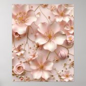 ビューティフルソフトピンクパステルフローラ ポスター (正面)