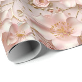 ビューティフルソフトピンクパステルフローラ ラッピングペーパー (ロールコーナー)