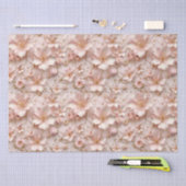 ビューティフルソフトピンクパステルフローラ 薄葉紙 (クラフト)