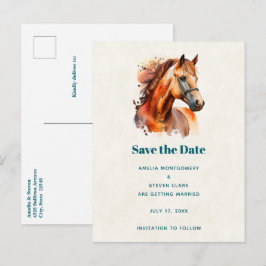 ビューティフルソレルホースポートレート結婚ズ 案内ポストカード