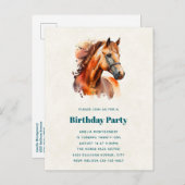 ビューティフルソレルホースポートレート誕生日 インビテーションポストカード (正面/裏面)