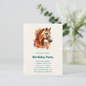 ビューティフルソレルホースポートレート誕生日 インビテーションポストカード (スタンド正面)