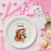 ビューティフルソレルホースポートレート誕生日 ペーパープレート (パーティー)