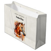 ビューティフルソレルホースポートレート誕生日 ラージペーパーバッグ (正面アングル)