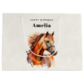 ビューティフルソレルホースポートレート誕生日 ラージペーパーバッグ (裏面)
