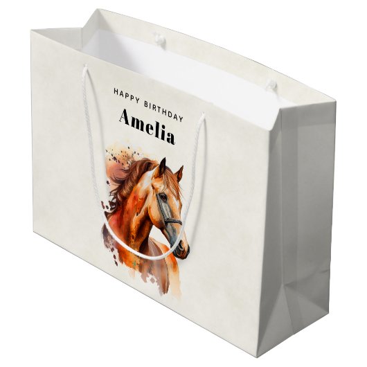 ビューティフルソレルホースポートレート誕生日 ラージペーパーバッグ (裏面アングル)