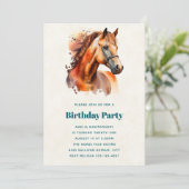 ビューティフルソレルホースポートレート誕生日 招待状 (スタンド正面)