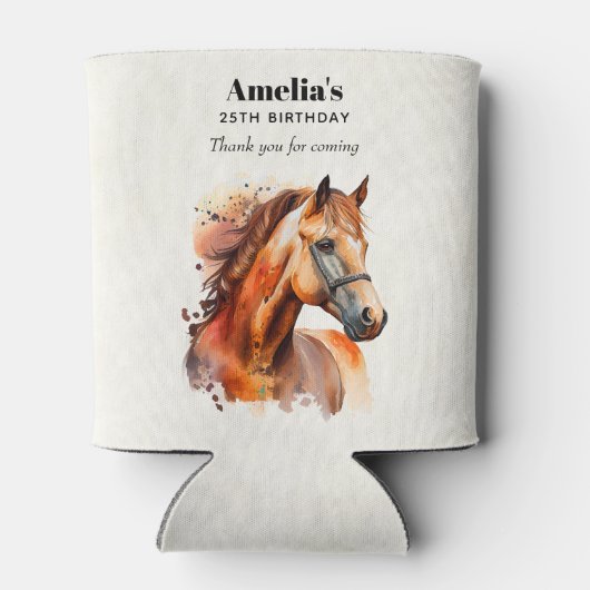 ビューティフルソレルホースポートレート誕生日 缶クーラー (裏面)