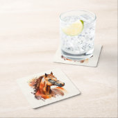 ビューティフルソレルホースポートレート スクエアペーパーコースター (インサイチュ)