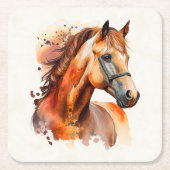 ビューティフルソレルホースポートレート スクエアペーパーコースター (正面)