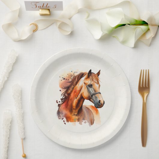 ビューティフルソレルホースポートレート ペーパープレート (ウェディング)