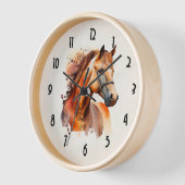 ビューティフルソレルホースポートレート 壁時計 (傾斜)