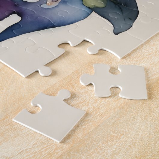 ビューティフルゾンビフローラウォーターカラーアート ジグソーパズル (側面)