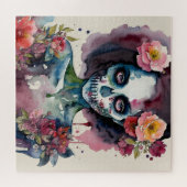 ビューティフルゾンビフローラウォーターカラーアート ジグソーパズル (横)