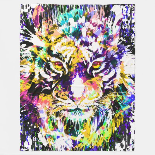 ビューティフルタイガーフリースブランケット | オレンジタイガー フリースブランケット (正面)