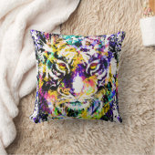 ビューティフルタイガー装飾用クッション | Tiger カラフル クッション (ブランケット)