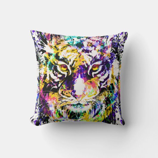 ビューティフルタイガー装飾用クッション | Tiger カラフル クッション (正面)