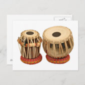 ビューティフルタブラセットインディアンパーカッション楽器 ポストカード (正面/裏面)