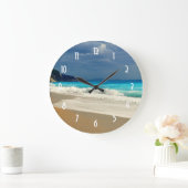 ビューティフルターコイズ海熱帯写真 ラージ壁時計 (ホーム)
