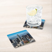 ビューティフルダウンタウンロサンゼルスカリフォルニアスカイライン スクエアペーパーコースター (インサイチュ)