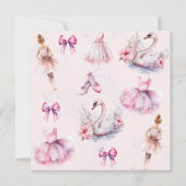 ビューティフルダスティピンクバレリーナ誕生日 サンキューカード (裏面)