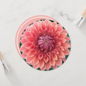 ビューティフルダリアハッピーバースデーカスタム文字サークル カード (正面/裏面インサイチュ)