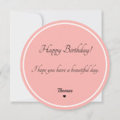 ビューティフルダリアハッピーバースデーカスタム文字サークル カード (裏面)