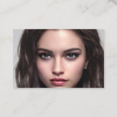 ビューティフルダークヘアガール美しいサロン エレガント 名刺 (裏面)