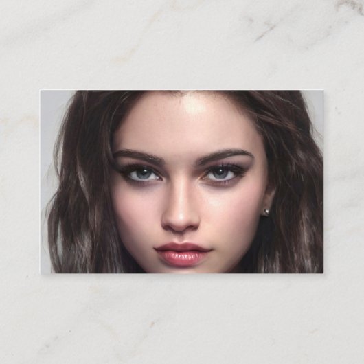 ビューティフルダークヘアガール美しいサロン エレガント 名刺 (裏面)