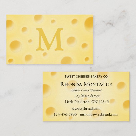 ビューティフルチーズフード&エンターテイメント モノグラムの 名刺 (正面/裏面)