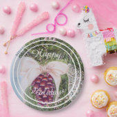 ビューティフルツリーパインコーンハッピーホリデーパーティー ペーパープレート (パーティー)