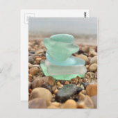 ビューティフルティール(緑がかった色)シーグラ考えるスビーチズオブユーカード ポストカード (正面/裏面)