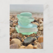 ビューティフルティール(緑がかった色)シーグラ考えるスビーチズオブユーカード ポストカード (正面)