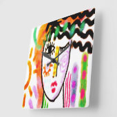 ビューティフルデイオリジナル抽象芸術アート スクエア壁時計 (傾斜)