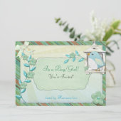 ビューティフルデイバードハウスベビーシャワー誕生日 招待状 (スタンド正面)