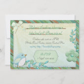 ビューティフルデイバードハウスベビーシャワー誕生日 招待状 (裏面)