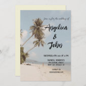 ビューティフルデイビーチトラベルバケーション結婚ズ 招待状 (正面/裏面)