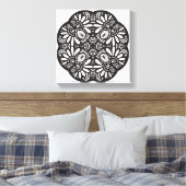 ビューティフルデコブラックスクエアドードル6 キャンバスプリント (インサイチュ (寝室))