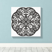 ビューティフルデコブラックスクエアドードル6 キャンバスプリント (インサイチュ (ウッドフロア))