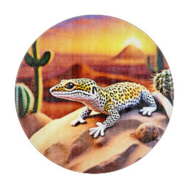 ビューティフルデザートヒョウGeckoデザイン カッティングボード