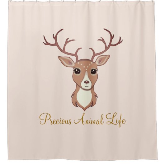 ビューティフルトナディアオンベージュ シャワーカーテン (正面)