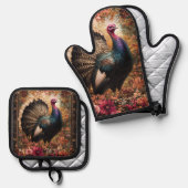 ビューティフルトルコフローラデザイン 鍋つかみ&鍋敷きセット (正面/裏面)