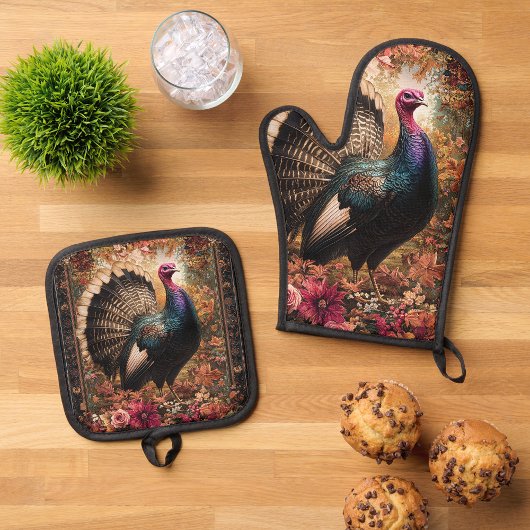 ビューティフルトルコフローラデザイン 鍋つかみ&鍋敷きセット