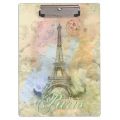 ビューティフルトレンディーガーリーヴィンテージエッフェルタワーフランス クリップボード (正面)