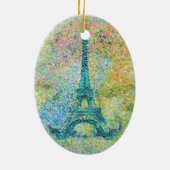 ビューティフルトレンディーガーリーヴィンテージエッフェルタワーフランス セラミックオーナメント (裏面)
